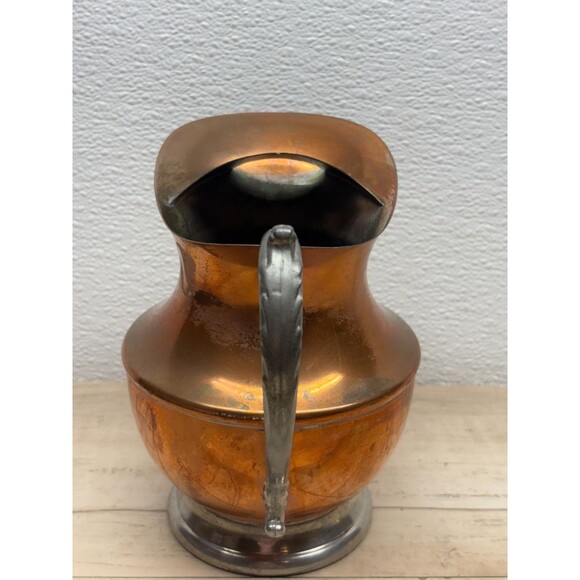 Vtg Flemish Copper Pitcher Jug 1300ml 7.5in Tall - Picture 4 of 10